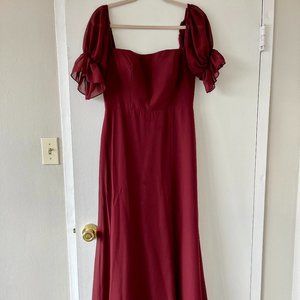 Revelry Maeve Chiffon Dress CABERNET